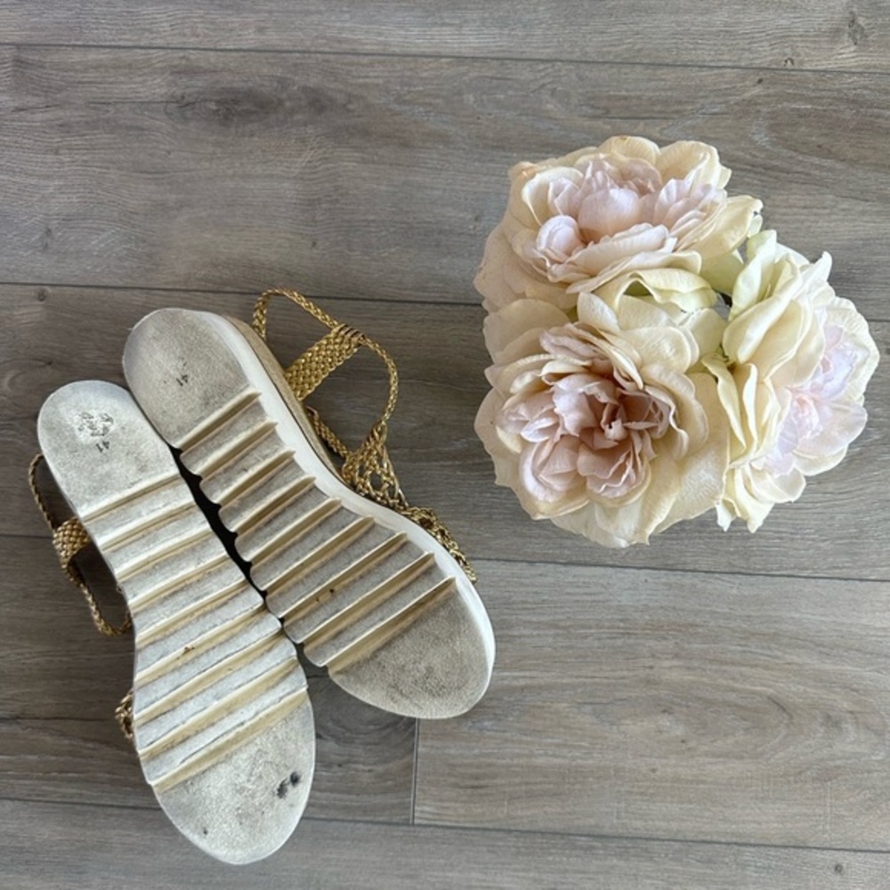 BIBI LOU GOLD WEDGE‎ HEELS | SZ 10 - Picture 4 of 4